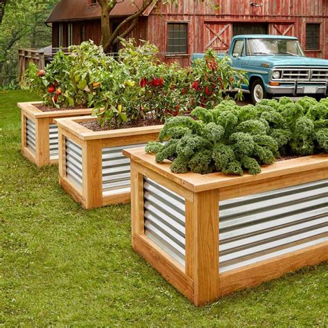 corrugated sheet metal raised bed|corrugated metal above ground planters.